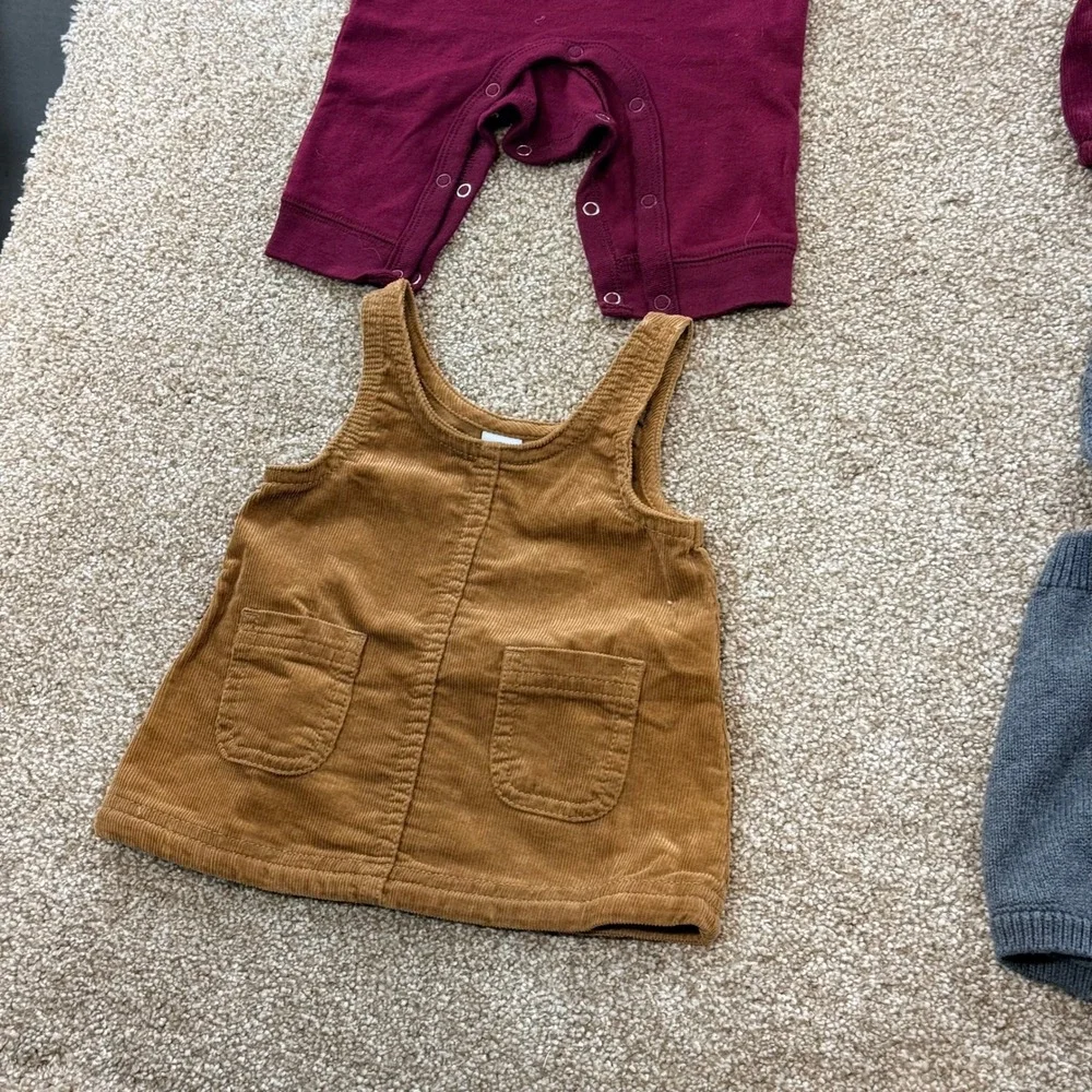 Baby Girl Clothes Lot 0-3M Old Navy Cat & Jack Corduroy Waffle Knit Seasonal 6pc